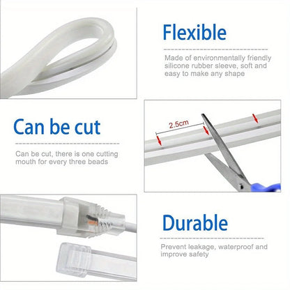 USB LED Neon Strip Light – 5V Dimmable Touch Sensor Flexible Waterproof Silicone Light for Home & Outdoor Decor