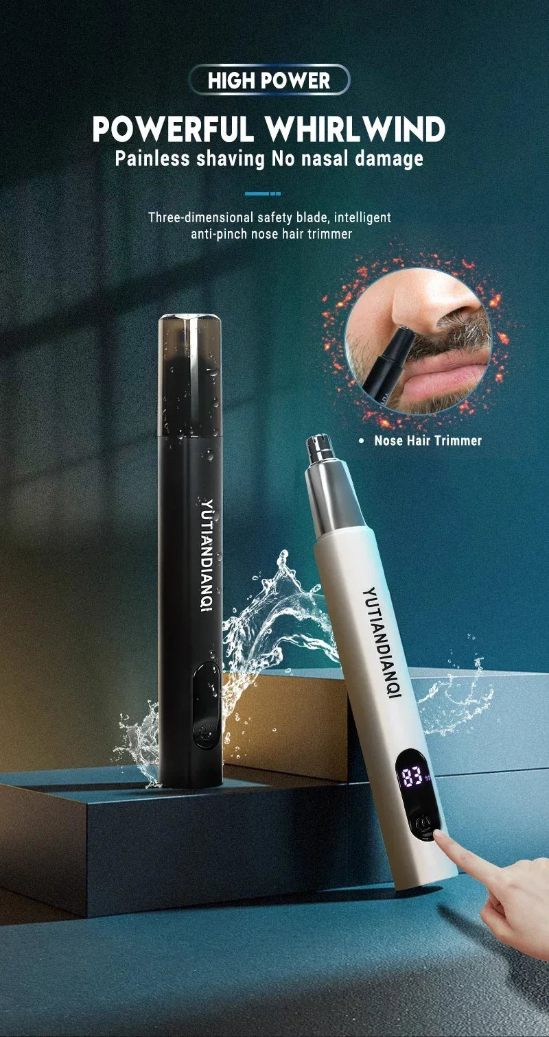 Electric Ear & Nose Hair Trimmer – Portable Painless Groomer for Men