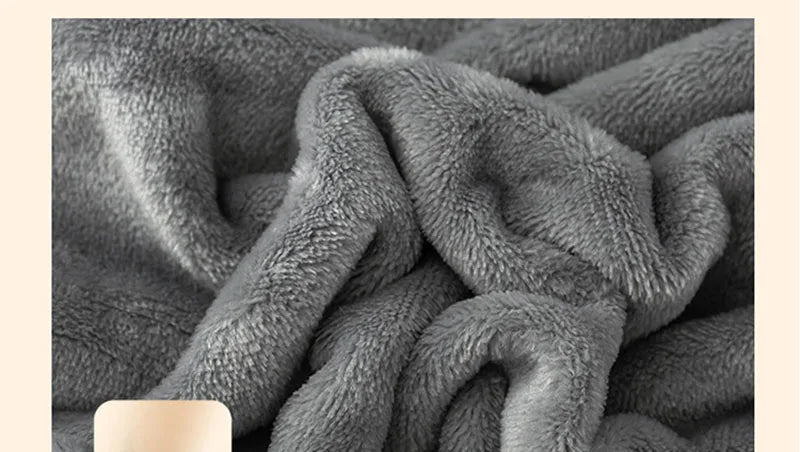 Double-Sided Thick Milk Velvet Blanket – Soft Flannel Quilt for All Seasons & Travel
