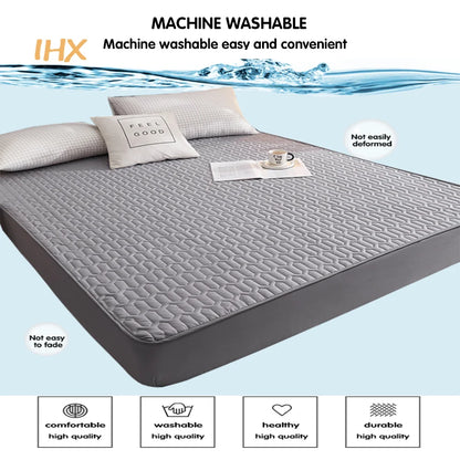 Waterproof Thicken Mattress Pad Protector | Skin-Friendly Durable Fitted Sheet Bed Cover | Latex Mat Cover 150x200 / 160x200 / 180x200