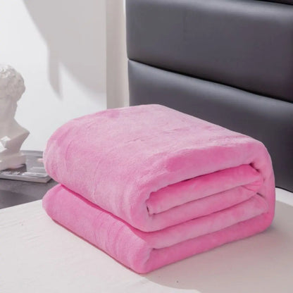 Simple & Plain Colored Plush Blanket – Thickened Farley Plush Multifunctional Cover