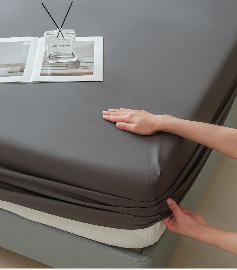Waterproof Fitted Bed Sheet | 360° Elastic Band Mattress Protector | Single, Double, Queen & King