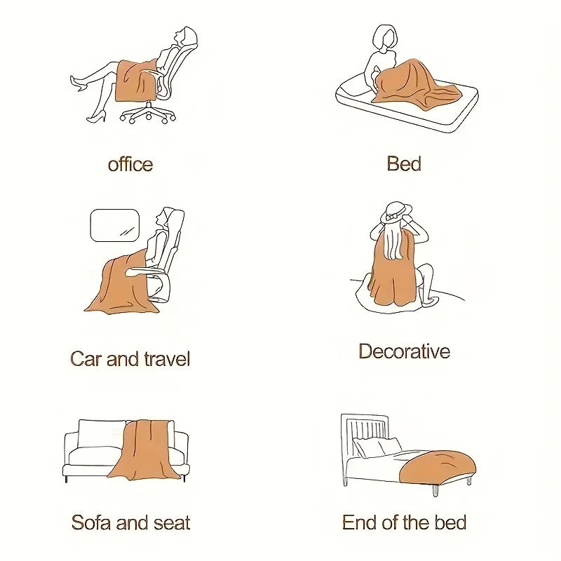 Double-Sided Faux Rabbit Fleece Blanket – Ultra Soft Warm All-Season Throw for Bed, Sofa & Travel