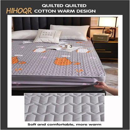 Waterproof Thickened Mattress Pad Protector – Skin-Friendly Durable Fitted Bed Sheet Cover, Latex Mat Cover (120x200 / 150x200 / 180x200)
