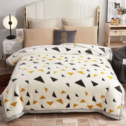 European Style Warm Raschel Blanket – Thickened Weighted Winter Comforter & Double-Sided Duvet