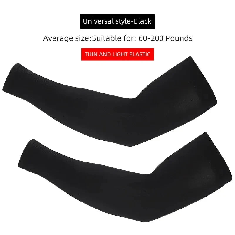 Ice Silk Sports Arm Sleeves – UV Protection Cooling Sleeves for Cycling, Running, Gym & Outdoor Travel