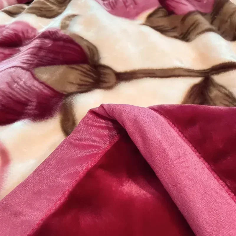 Double Layer Winter Plush Blanket – Thick Soft Warm Fluffy Fleece Quilt 150x200cm