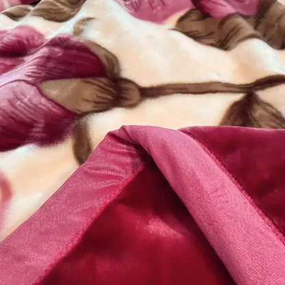 Double Layer Winter Plush Blanket – Thick Soft Warm Fluffy Fleece Quilt 150x200cm