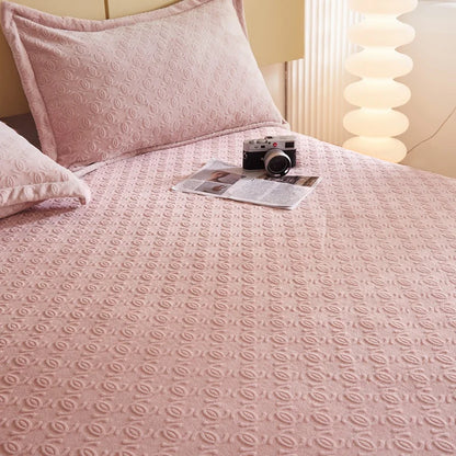 Warm Milk Velvet Bed Sheet | Thick Comfort Mattress Cover | Single, Queen & King | Elastic Band Fitted Protector