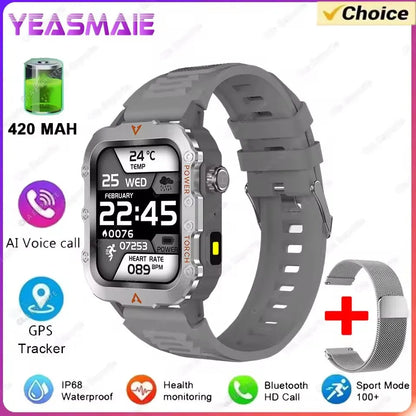 Men’s Military Outdoor GPS Sports Smart Watch – Heart Rate, Sleep Monitor & Waterproof Fitness Watch for iOS & Android