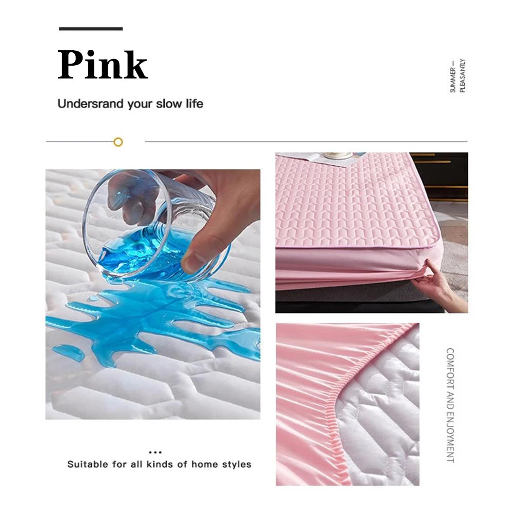 Waterproof Thicken Mattress Pad Protector | Skin-Friendly Durable Fitted Sheet Bed Cover | Latex Mat Cover 150x200 / 160x200 / 180x200