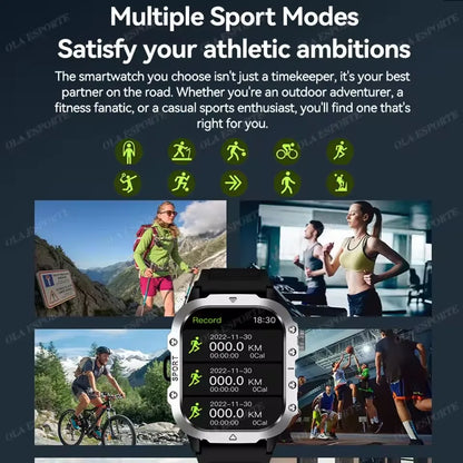 Men’s Military Outdoor GPS Sports Smart Watch – Heart Rate, Sleep Monitor & Waterproof Fitness Watch for iOS & Android