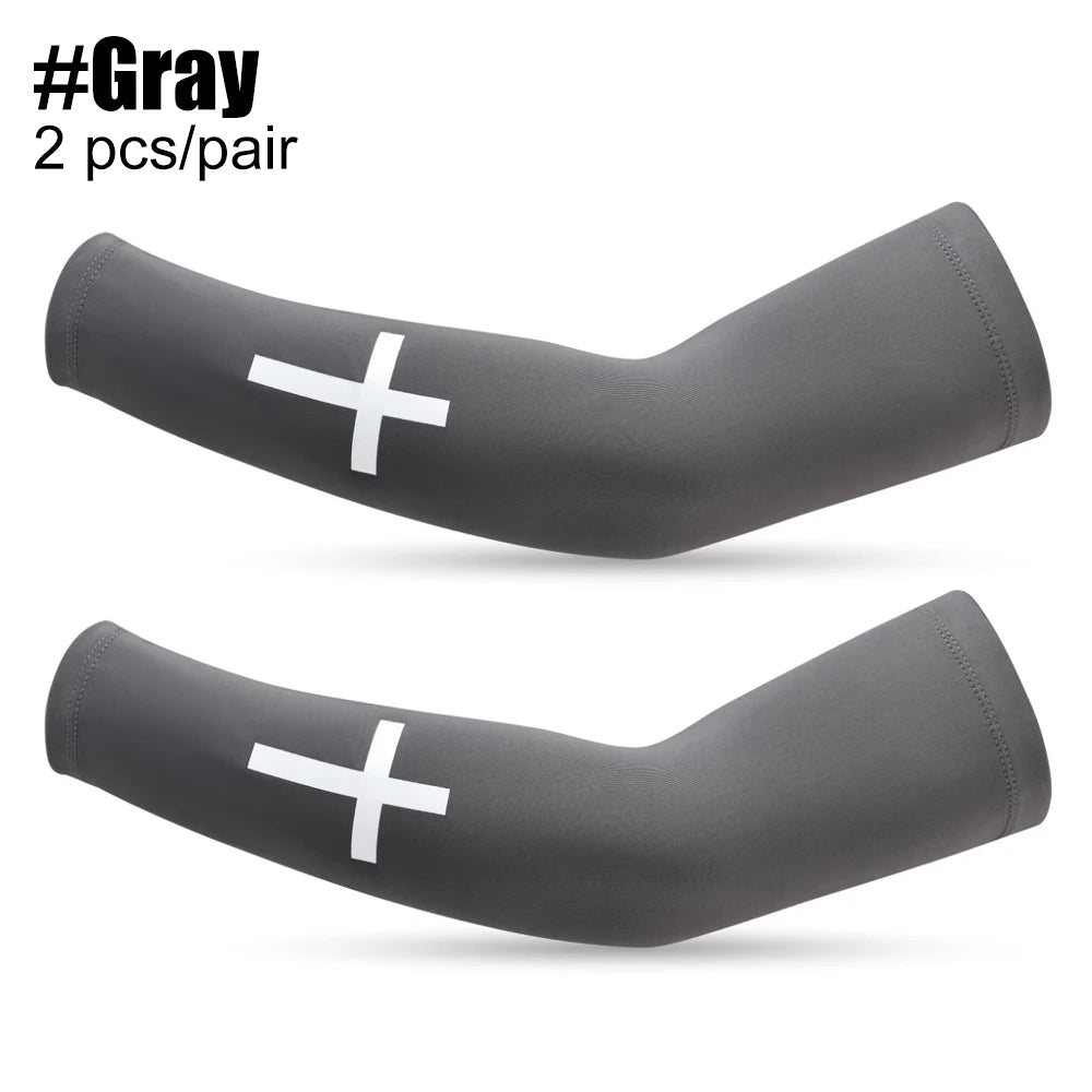 1 Pair Cross UV Cooling Arm Sleeves – Compression Sports Sleeves for Men & Women