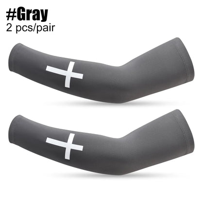 1 Pair Cross UV Cooling Arm Sleeves – Compression Sports Sleeves for Men & Women