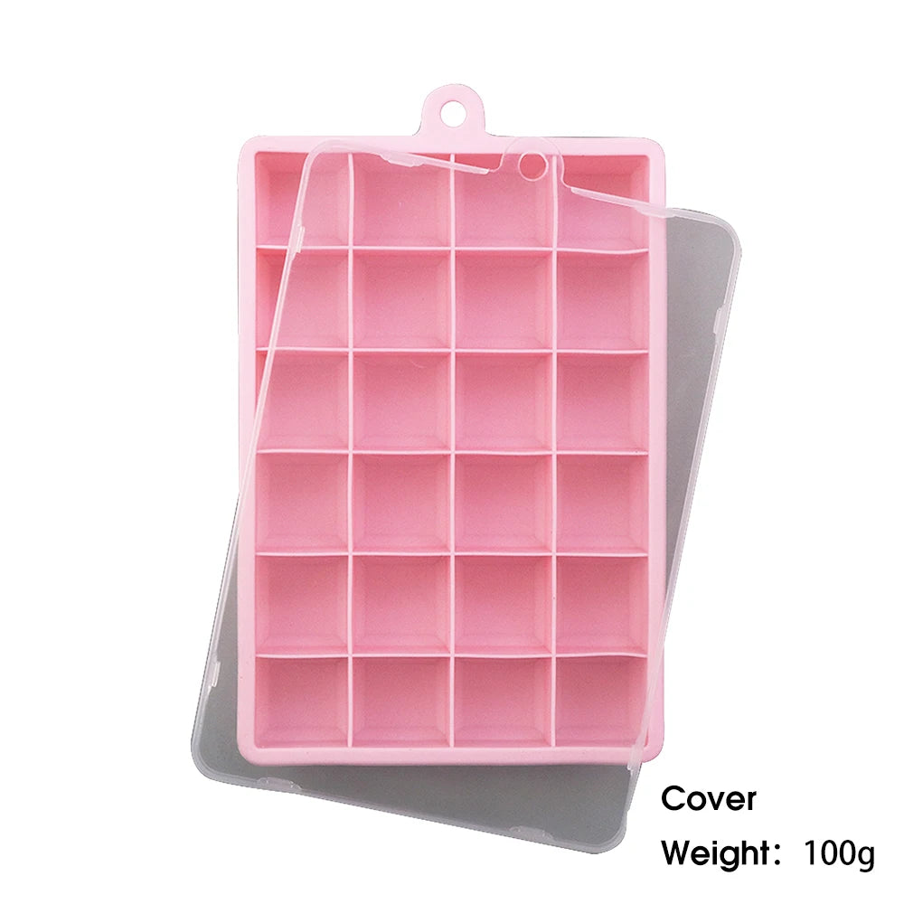 24-Hole Silicone Ice Tray – Square Mold for Ice, Food Puree & Cocktails