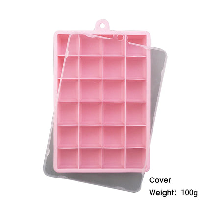 24-Hole Silicone Ice Tray – Square Mold for Ice, Food Puree & Cocktails