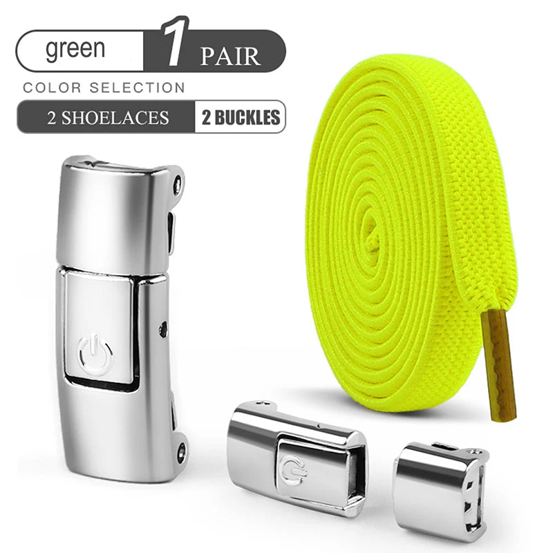 8mm No-Tie Elastic Shoe Laces – Press Lock Flat Shoelaces for Kids & Adults