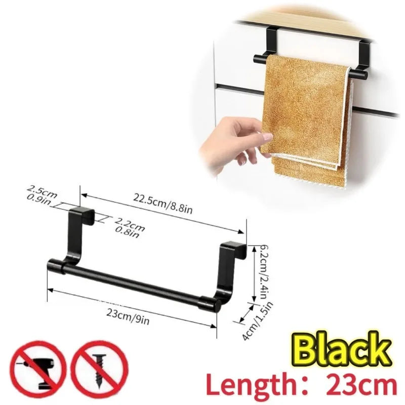Stainless Steel Door Back Towel Rack – Multi-Purpose Kitchen & Home Holder