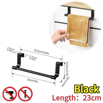 Stainless Steel Door Back Towel Rack – Multi-Purpose Kitchen & Home Holder