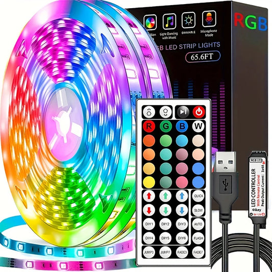 LED Strip Lights with 44-Key Remote – RGB Light Tape for Room, Home & Party Decor