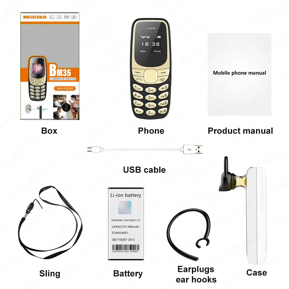 Mini Mobile Phone Dual SIM – Magic Voice, Auto Call Recorder, Bluetooth Dial, Blacklist, 2G Small Cellphone