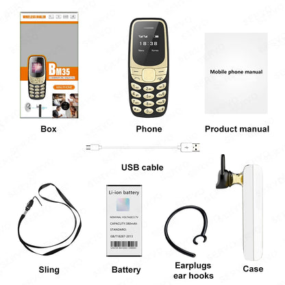 Mini Mobile Phone Dual SIM – Magic Voice, Auto Call Recorder, Bluetooth Dial, Blacklist, 2G Small Cellphone
