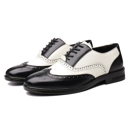Italian Men’s Oxford Dress Shoes – Elegant Classic Brogue Formal Shoes for Business & Fashion (Zapatos Formales De Hombre)