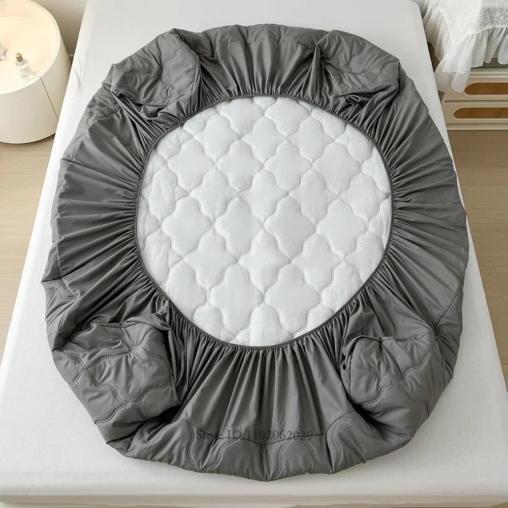 Waterproof Fitted Bed Sheets – Soft Microfiber Mattress Pads, Breathable Bedspread Protector for Single, Double, King, Queen Sizes