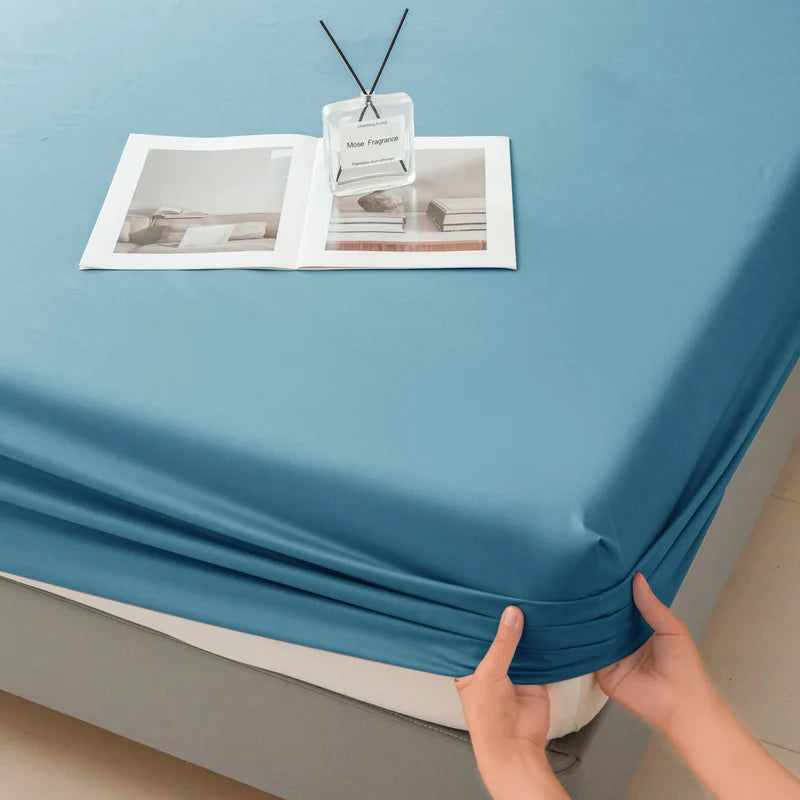 Waterproof Fitted Bed Sheet | 360° Elastic Band Mattress Protector | Single, Double, Queen & King