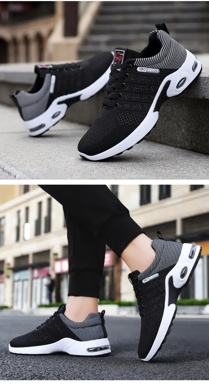 Men’s 2025 Trend Breathable Lace-Up Running Shoes – Lightweight Casual Sports Shoes