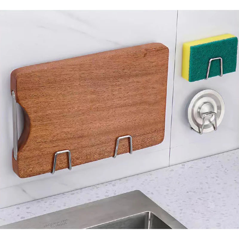 Stainless Steel Sink Sponge Rack – Wall-Mounted Draining Holder for Kitchen