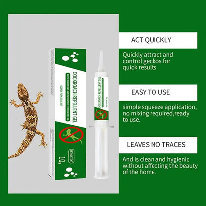 Gecko Repeller Outdoor Reptile Prevention Gel | Natural Lizard Repellent Fast-Acting Gecko Bait for Home, Lawn & Porch