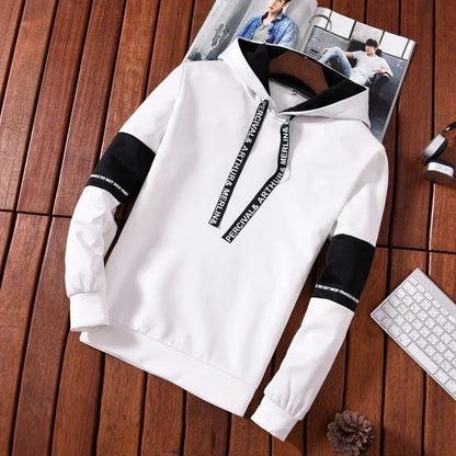 Men’s Casual Letter Print Hoodie – Long Sleeve Hip Hop Pullover Sweatshirt for Spring Sports & Streetwear  Description