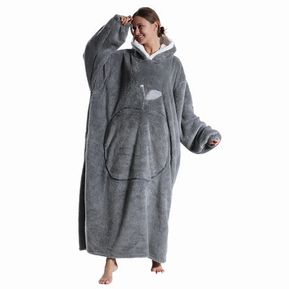 Women’s Oversized Wearable Blanket Hoodie – Winter Warm Thick Pajama with Sleeves