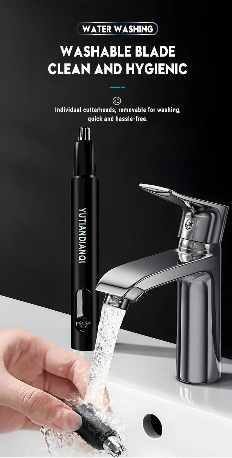 Electric Ear & Nose Hair Trimmer – Portable Painless Groomer for Men