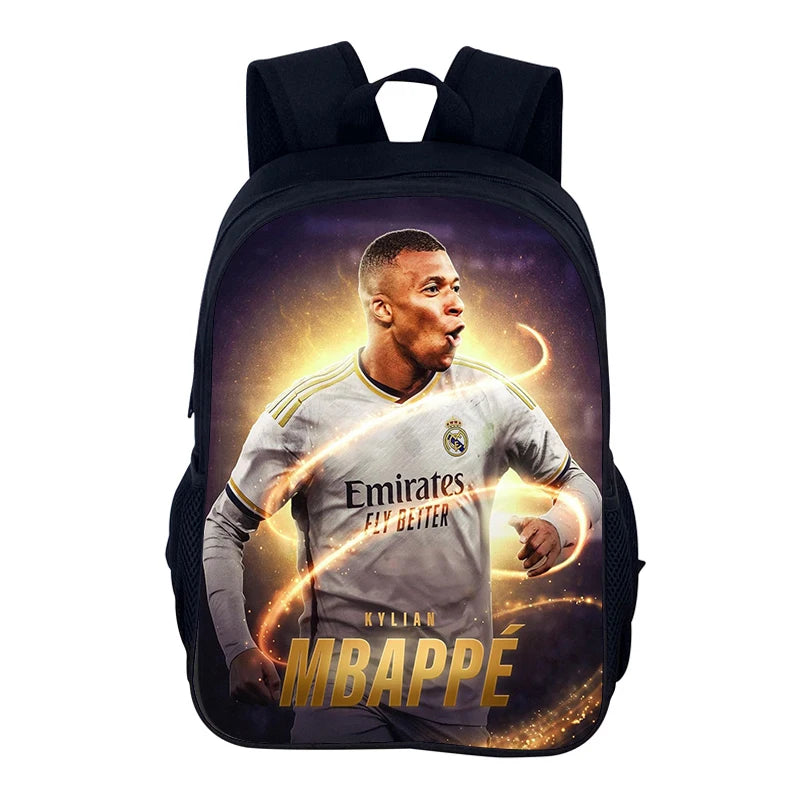 Football Sports School Backpack Set – Boys School Bag with Shoulder Bag & Pencil Case, Star Player Design, Best Gift