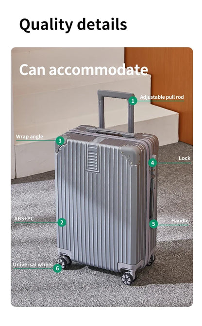 100% Aluminum Magnesium Alloy Travel Luggage – Trolley Carry-On & Checked Luggage 20", 22", 24", 26", 28" with Cup Holder