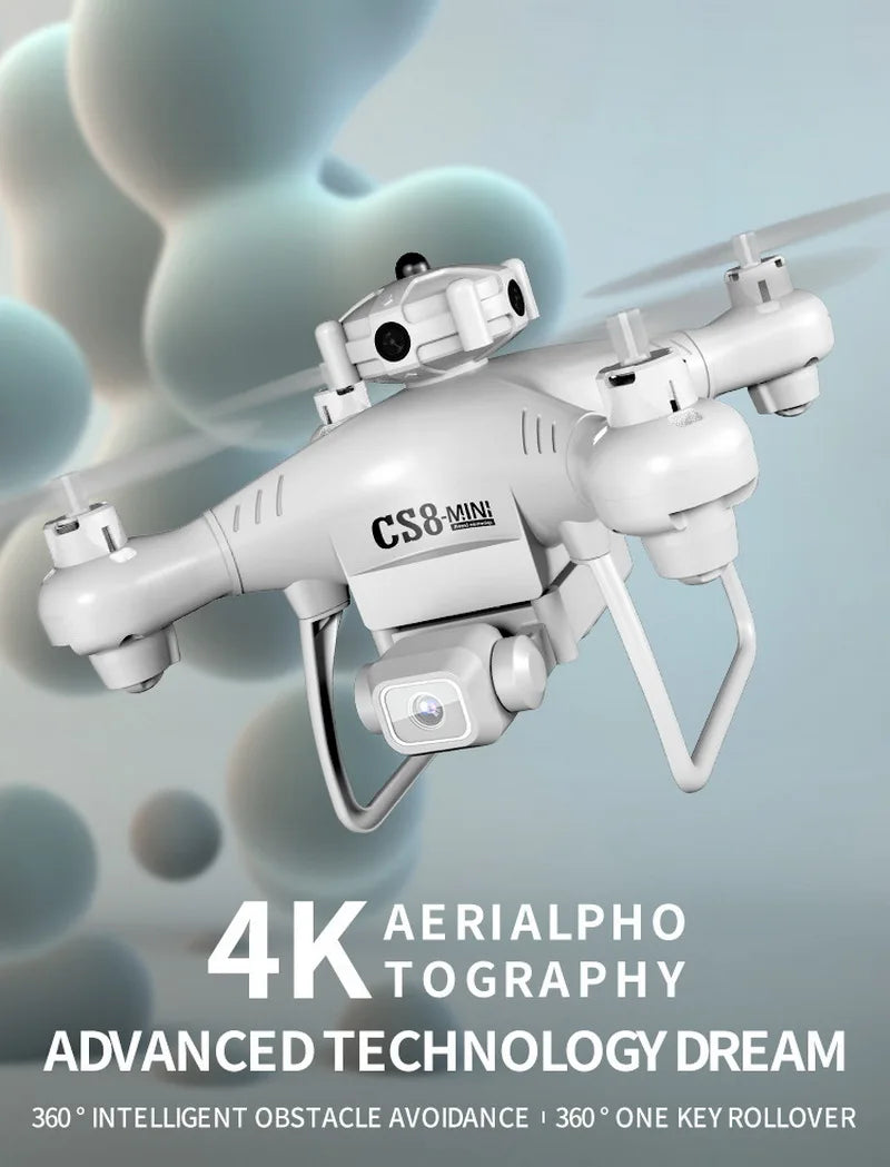 CS8 Mini Drone 4K HD Dual Camera – Professional Quadcopter with Obstacle Avoidance & 360° RC ESC Control