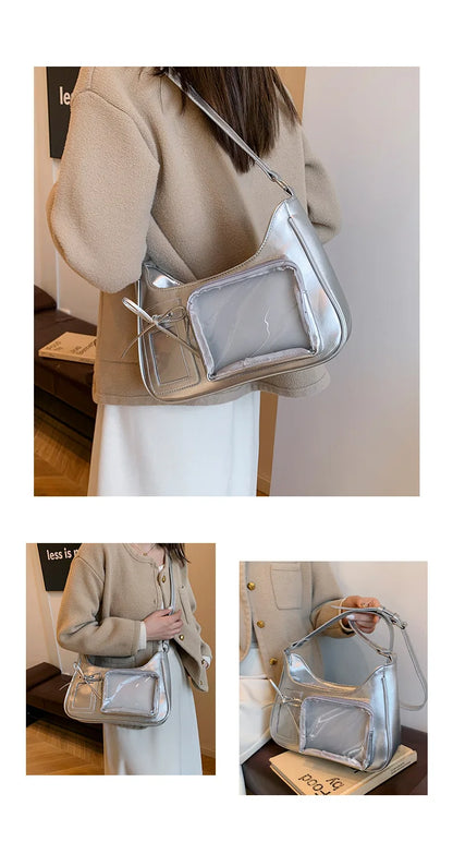 Women’s Korean Transparent Ita Shoulder Bag – Japanese Preppy Designer School Crossbody Purse