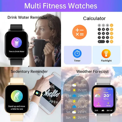 New Bluetooth Smart Watch 2024 – Talking Smartwatch with Blood Pressure & Oxygen Monitor for Men & Women