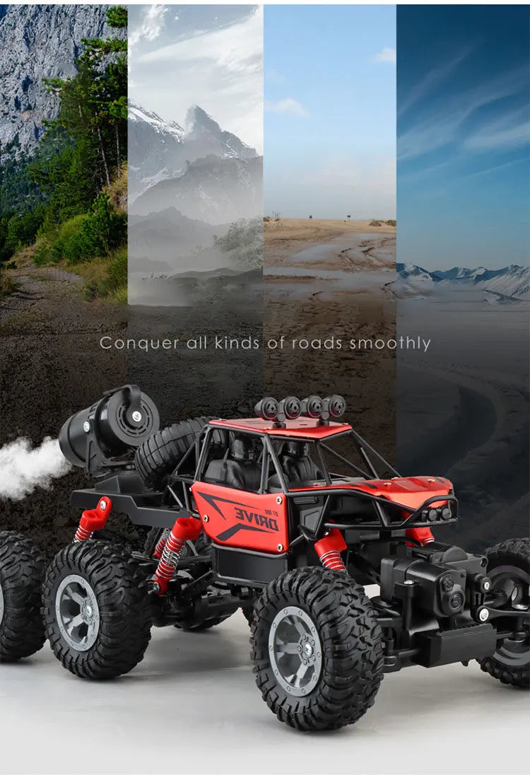 Six-Wheel Drive RC Car – Cross-Country Climbing Spray Racing Car for Kids & Adults