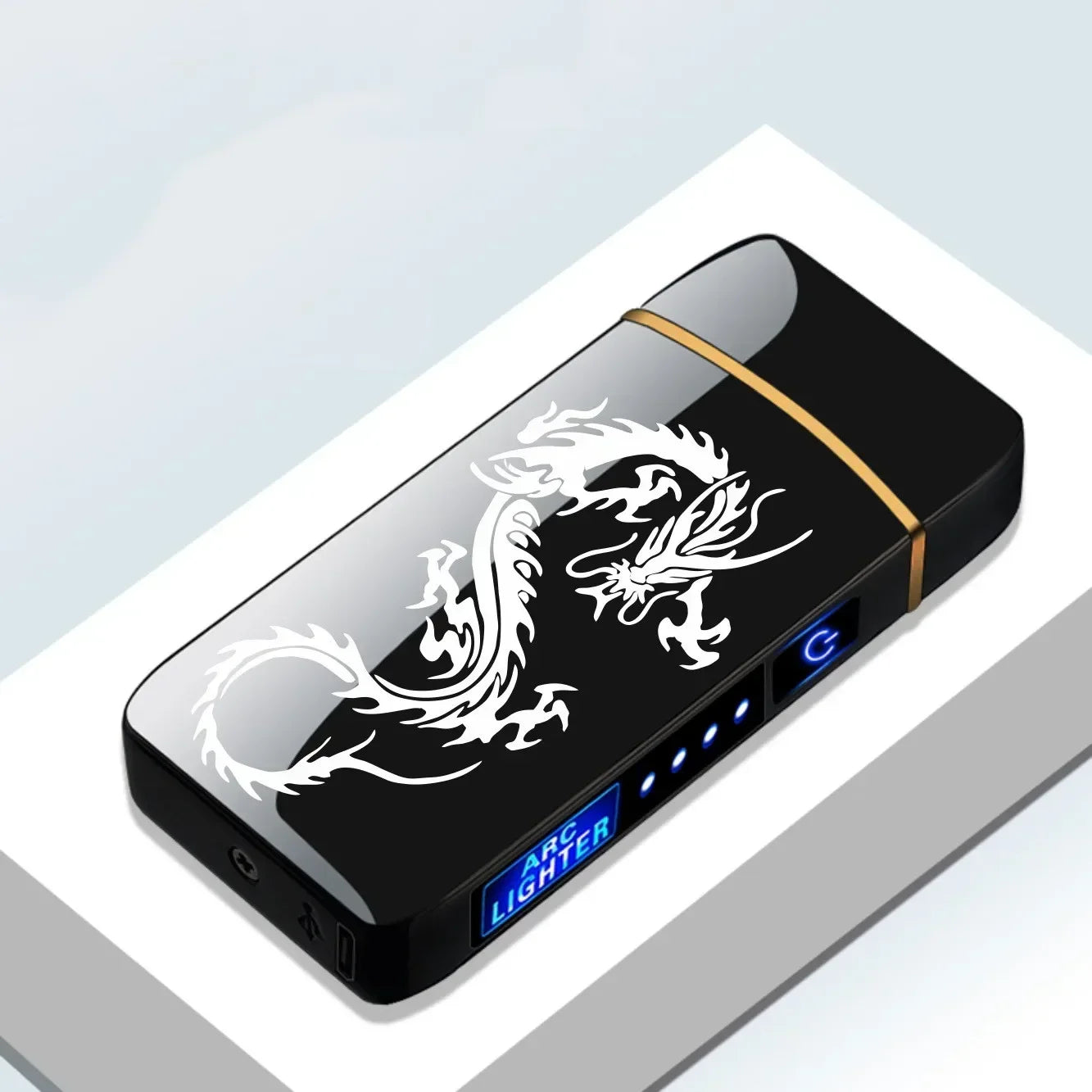2025 Electric Windproof Metal Lighter Double Arc Flameless Plasma Rechargeable USB Lighter LED Power Display Touch Lighters Gift