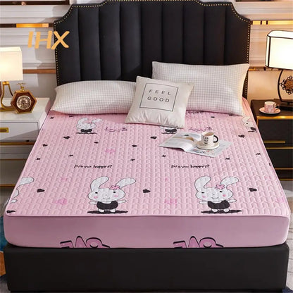 Waterproof Thicken Mattress Pad Protector | Skin-Friendly Durable Fitted Sheet Bed Cover | Latex Mat Cover 150x200 / 160x200 / 180x200
