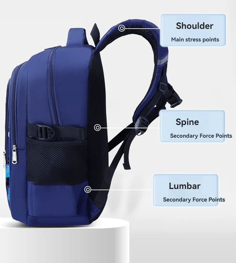 Children’s School Backpack – Lightweight Large Capacity Shoulder Bag for Boys (Grades 1–6, Ages 6–12)