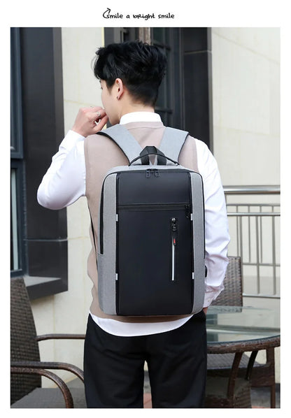 Waterproof Business Backpack for Men – USB Charging 15.6” Laptop Bag, Large Capacity School & Travel Backpack