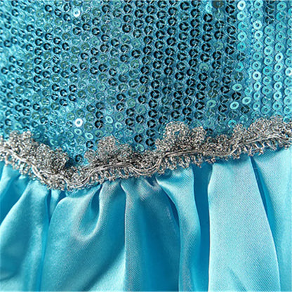 Girls Elsa Princess Dress – Frozen Snow Queen Costume for Kids 2025 Carnival & Party