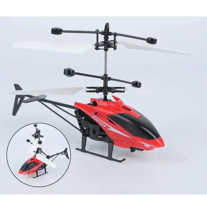 Mini Rechargeable RC Drone for Kids – Fall-Resistant Safe Remote Control Helicopter Toy (No Remote Battery)