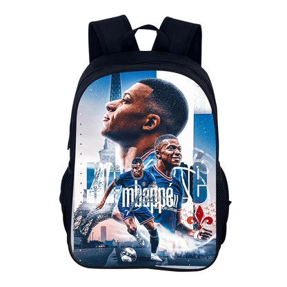 Football Sports School Backpack Set – Boys School Bag with Shoulder Bag & Pencil Case, Star Player Design, Best Gift