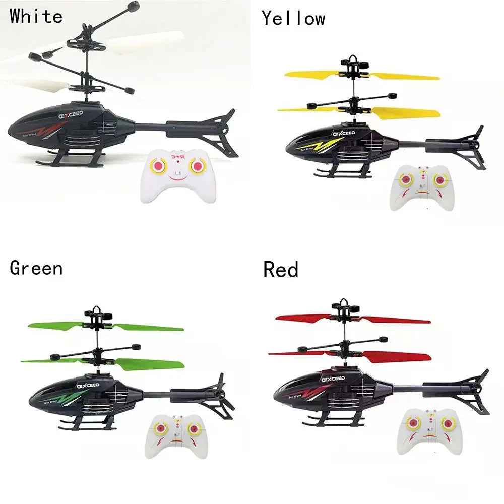 Mini Remote Control Flying Helicopter Toy – Rechargeable Infrared Sensor Drone Plane with USB Charging