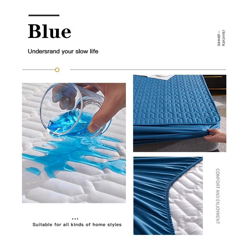 Waterproof Thicken Mattress Pad Protector | Skin-Friendly Durable Fitted Sheet Bed Cover | Latex Mat Cover 150x200 / 160x200 / 180x200
